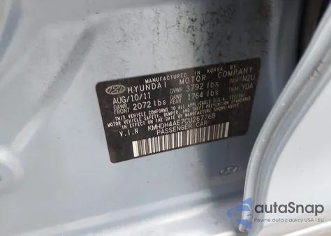 2012 Hyundai Elantra Limited (Ulsan Plant) z USA, uszkodzony, nr VIN KMHDH4AE7CU267768